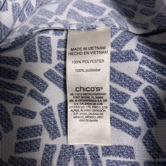 Chico's Top NWT Women's Size 4 (2X) Confetti Flutter Sleeve Midnight Split Neck - Picture 5 of 7